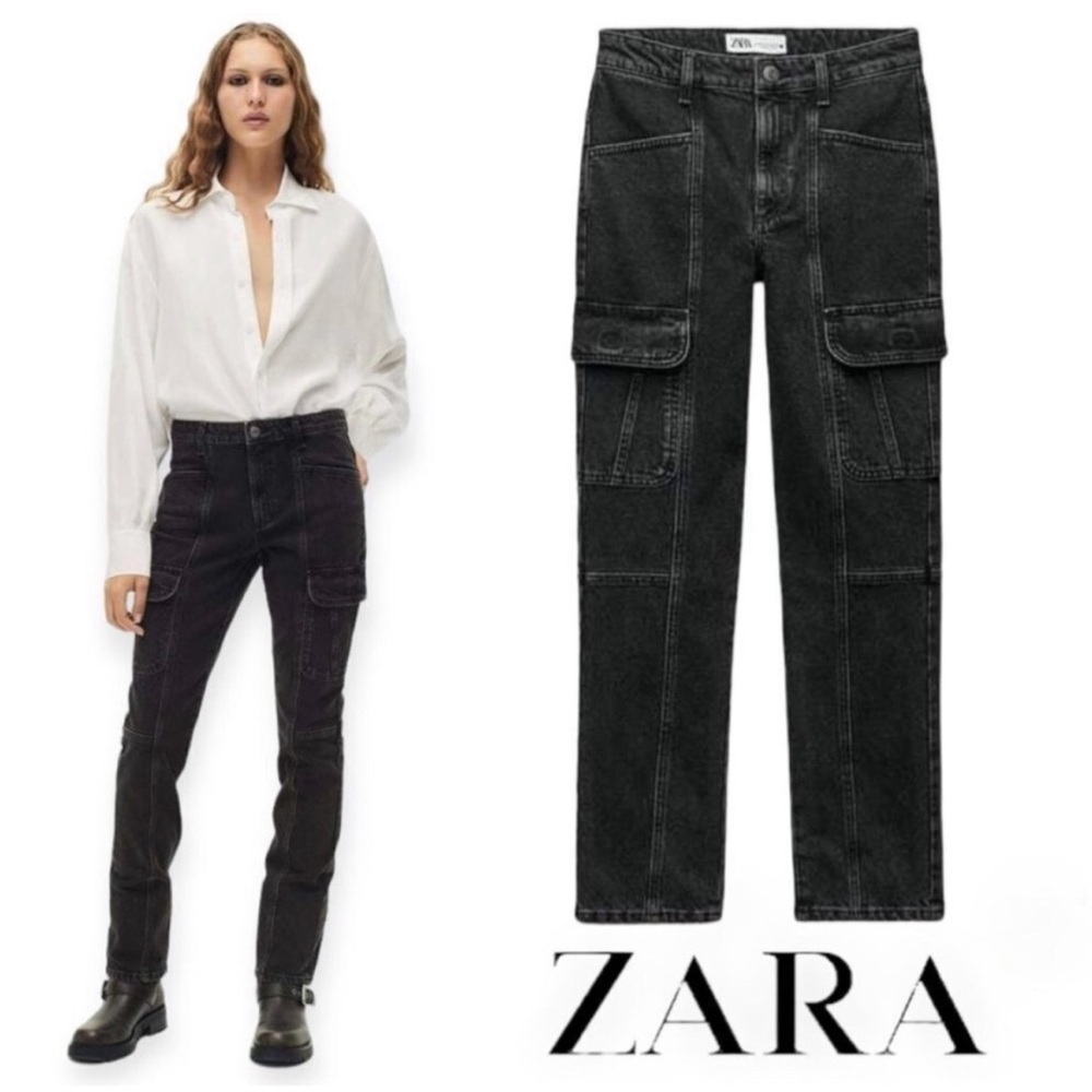 Zara Charcoal Utility Trousers